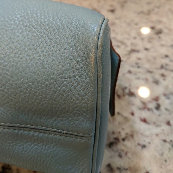 Kate Spade light blue pebbled leather barrel bag - Picture 4 of 6